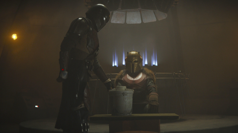 Mando, a camtono, and the Armorer